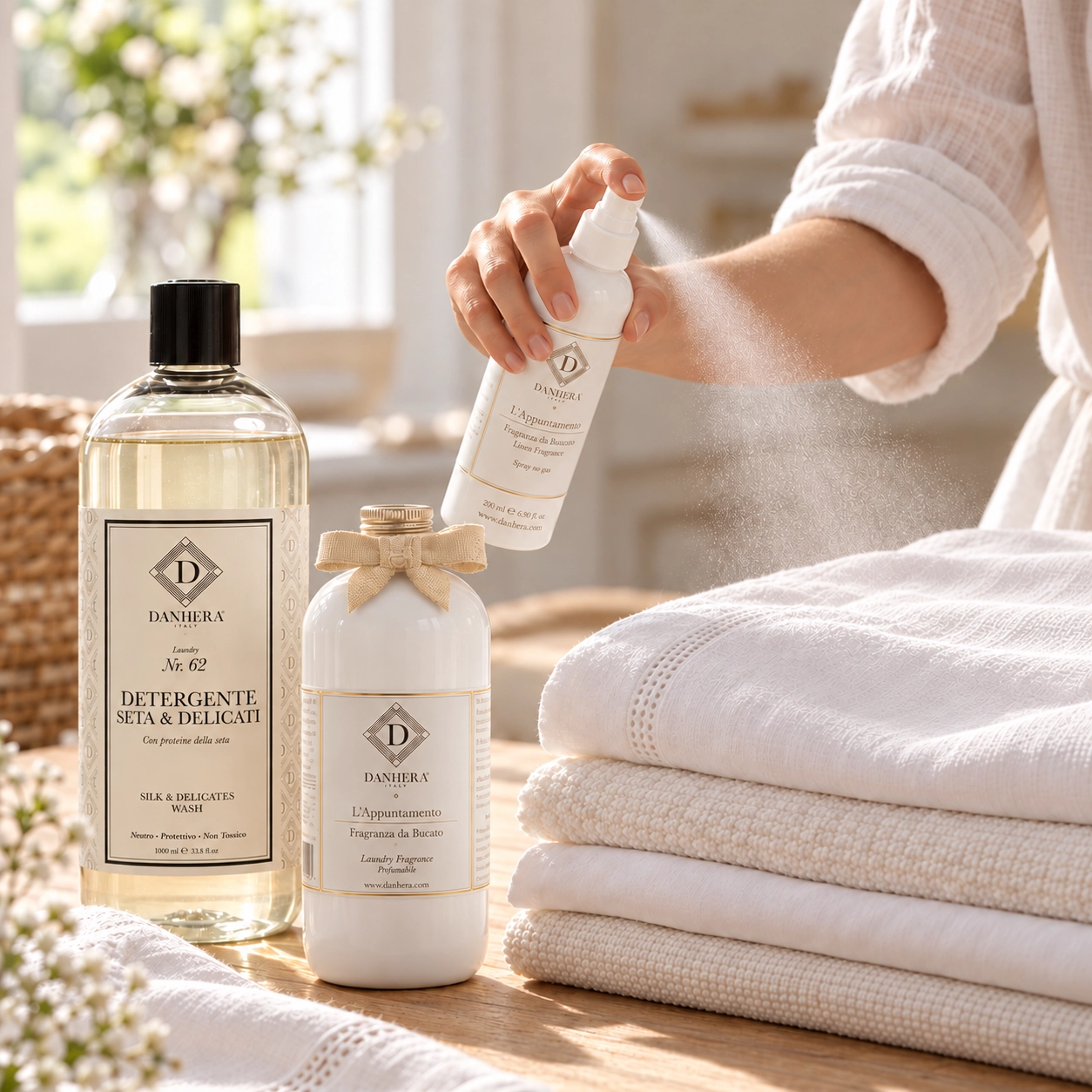 Danhera Laundry Gift Set: Delicates Detergent, Laundry Fragrance & Linen Spray