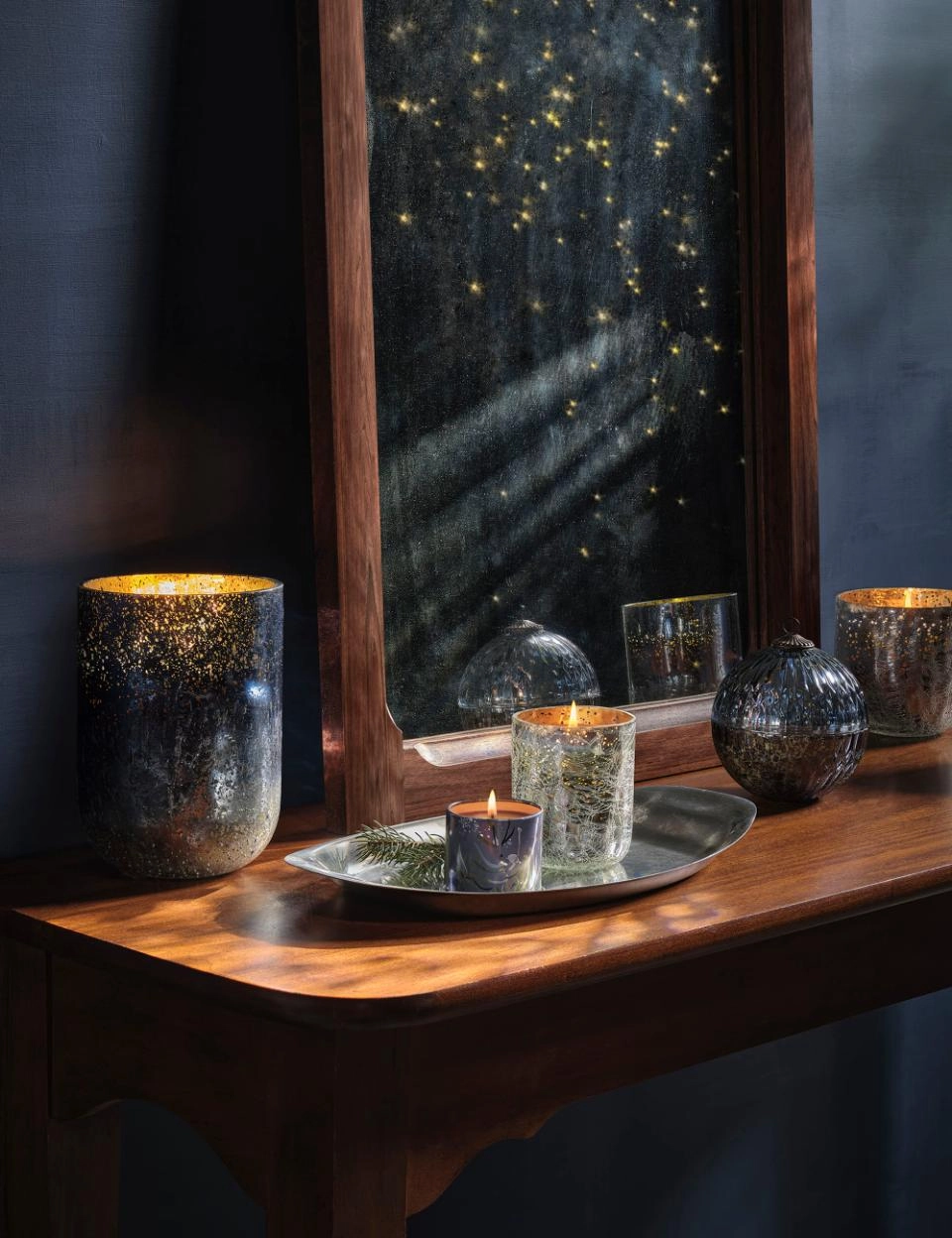 Bloomingville Blue Crackle Glass Candle North Sky – ILLUME 610 gr