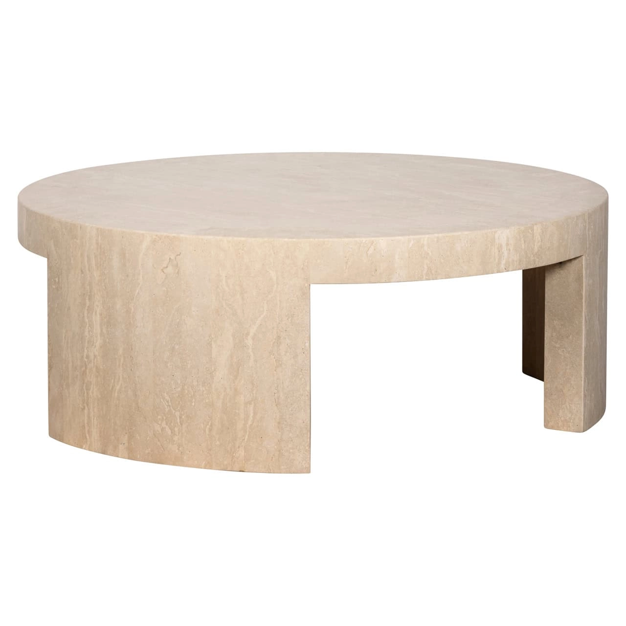 Richmond Interiors Alexander Jones Beige Coffee Table (Biltmore) Ø100 – Travertine