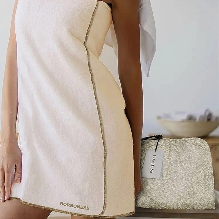 Borbonese Home Bath Pareo Fine Op – Ivory Cotton Terry