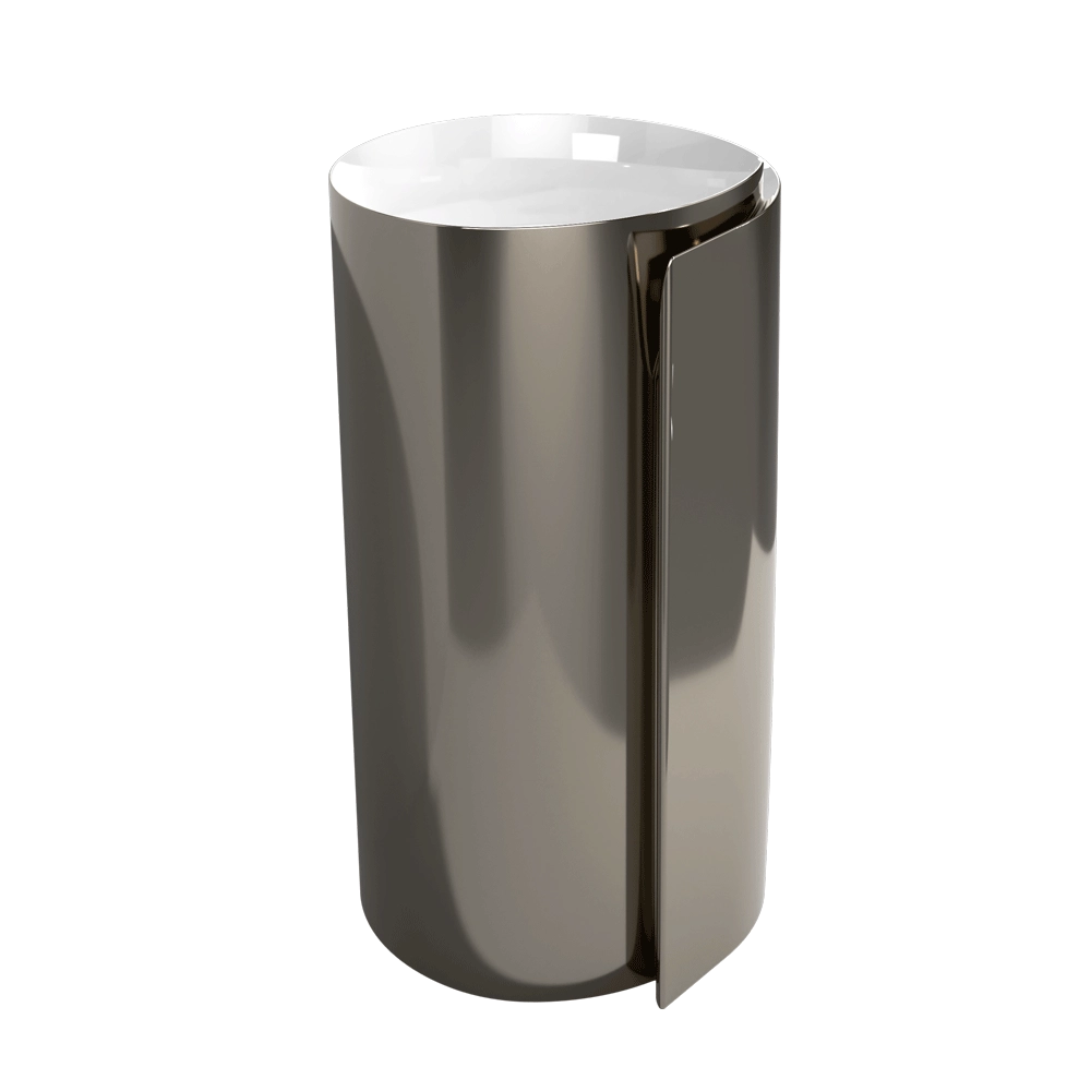 Lavabo freestanding Flaminia Monoroll Metal Platino Lucido