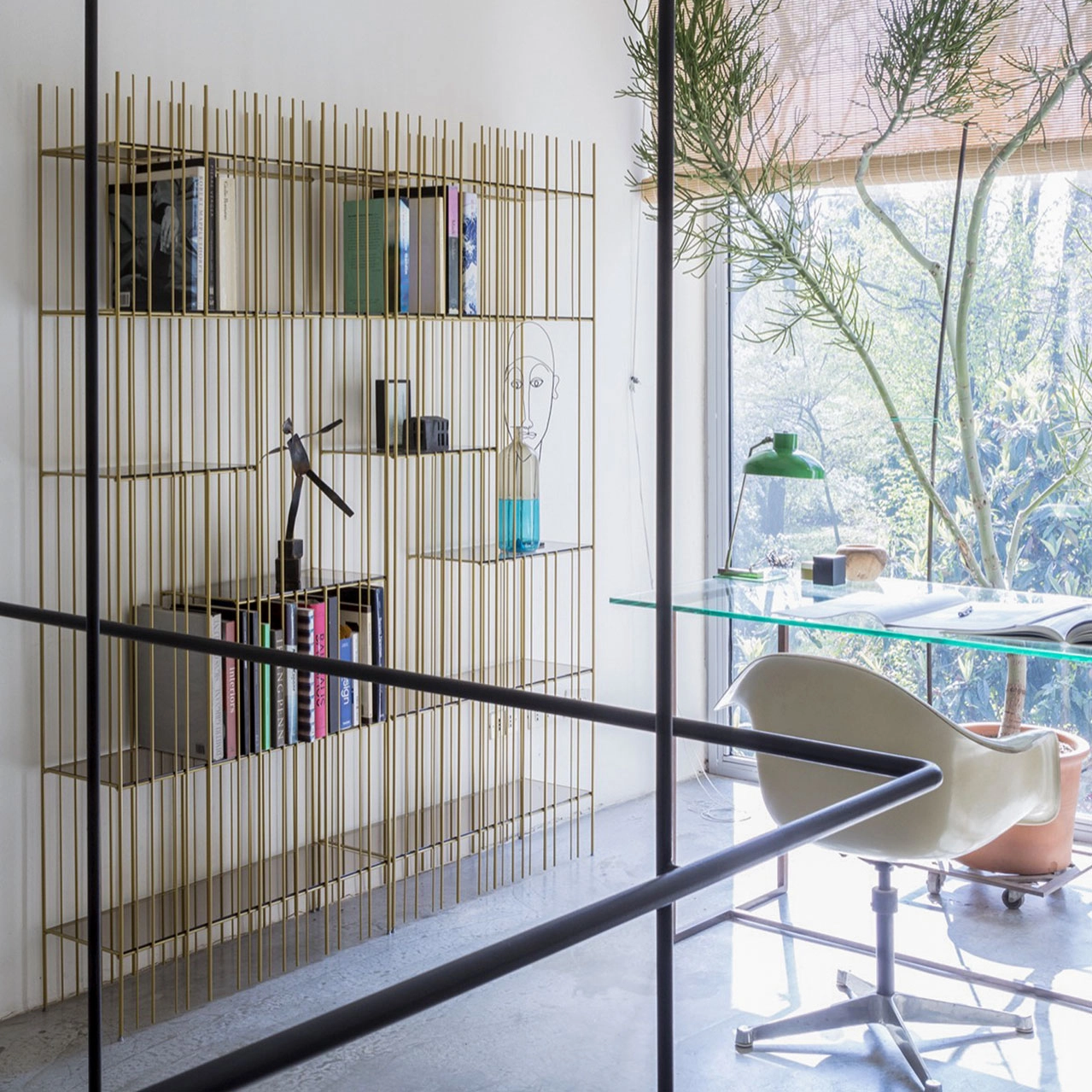Mogg Freestanding Bookshelf Metrica A Gold