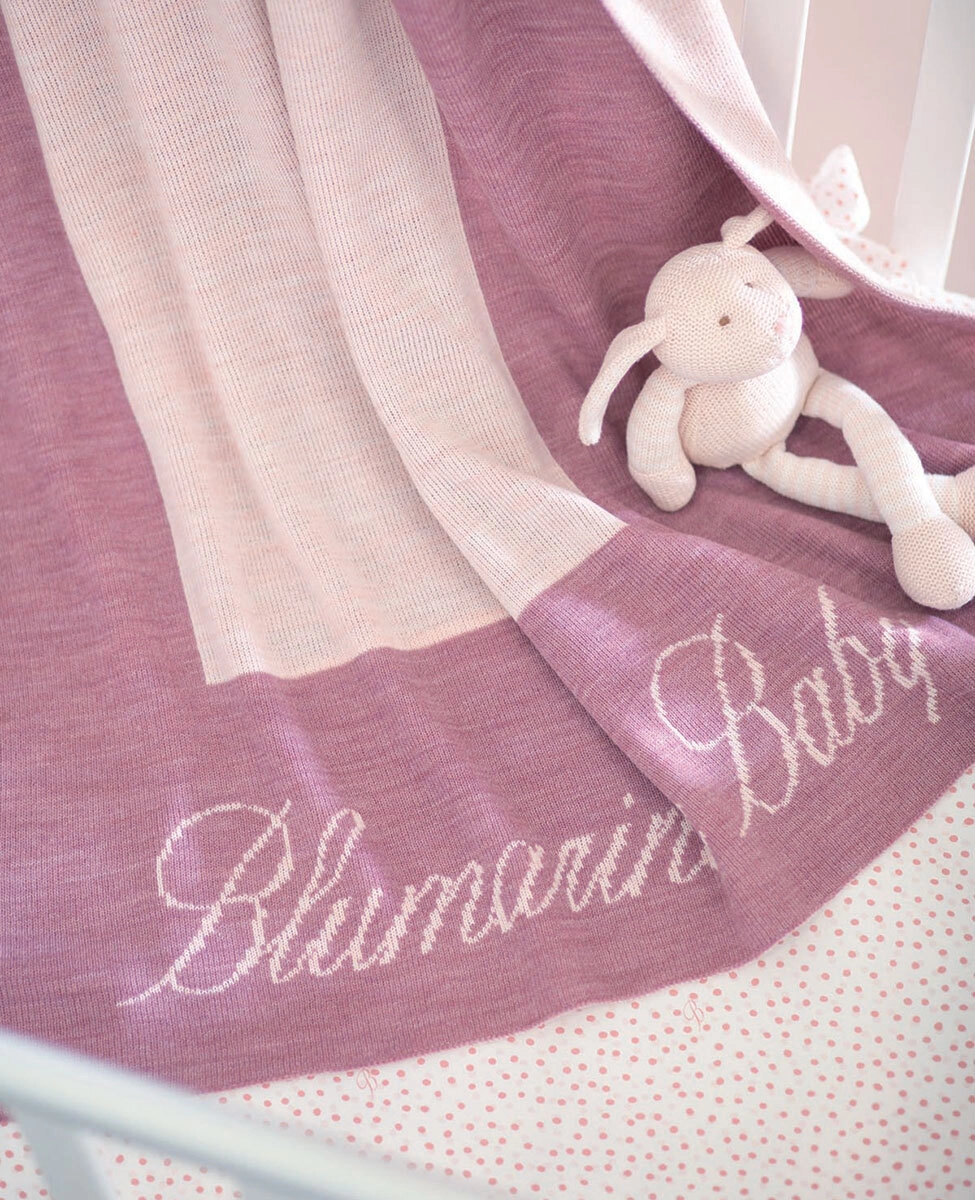 Kocyk do łóżeczka Blumarine Baby Myrtilla Pudrowy Róż