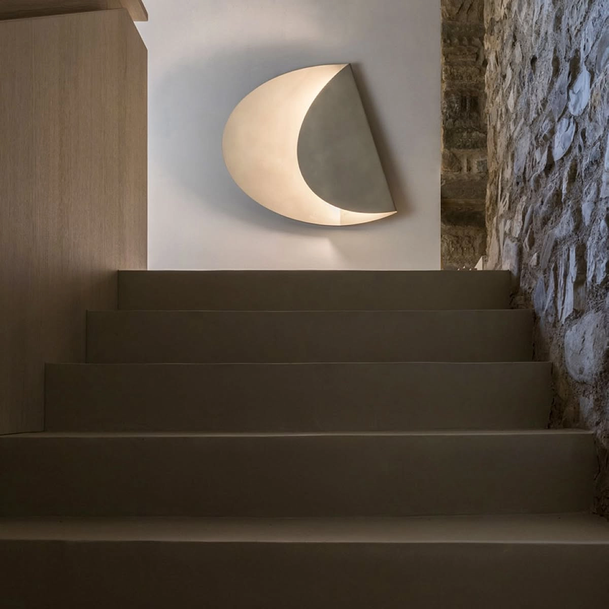 ogg Lampa Ścienna Owalna z Metalu Plier – Wykończenie Oyster Delabré