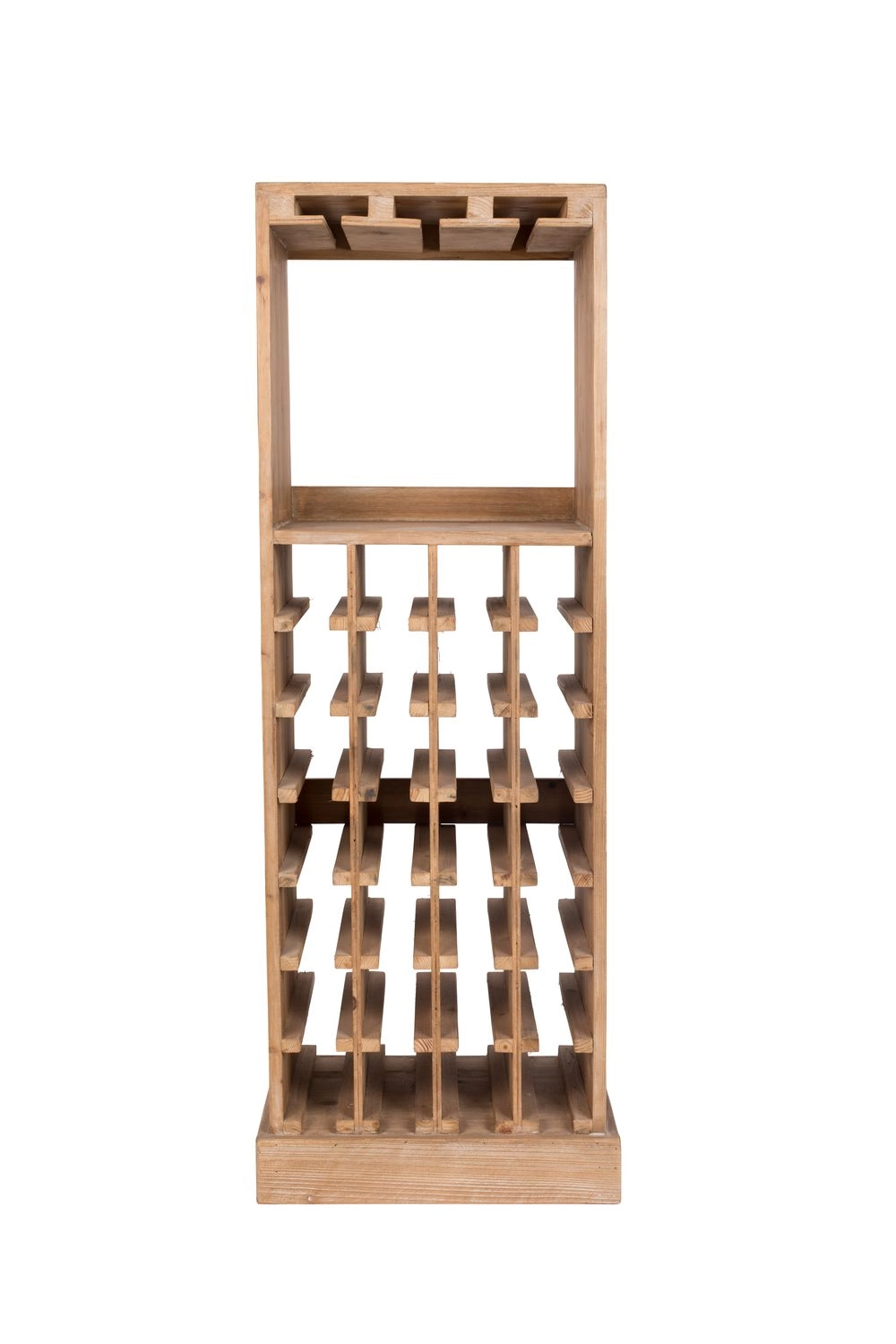 DutchBone Mobiletto da Vini Claude – Cantinetta Portabottiglie in Legno di Abete per 28 Bottiglie