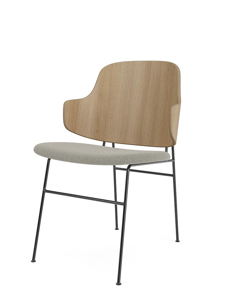 Dining Chair with Upholstered Seat Audo Copenhagen The Penguin Natural Oak / Beige Wool