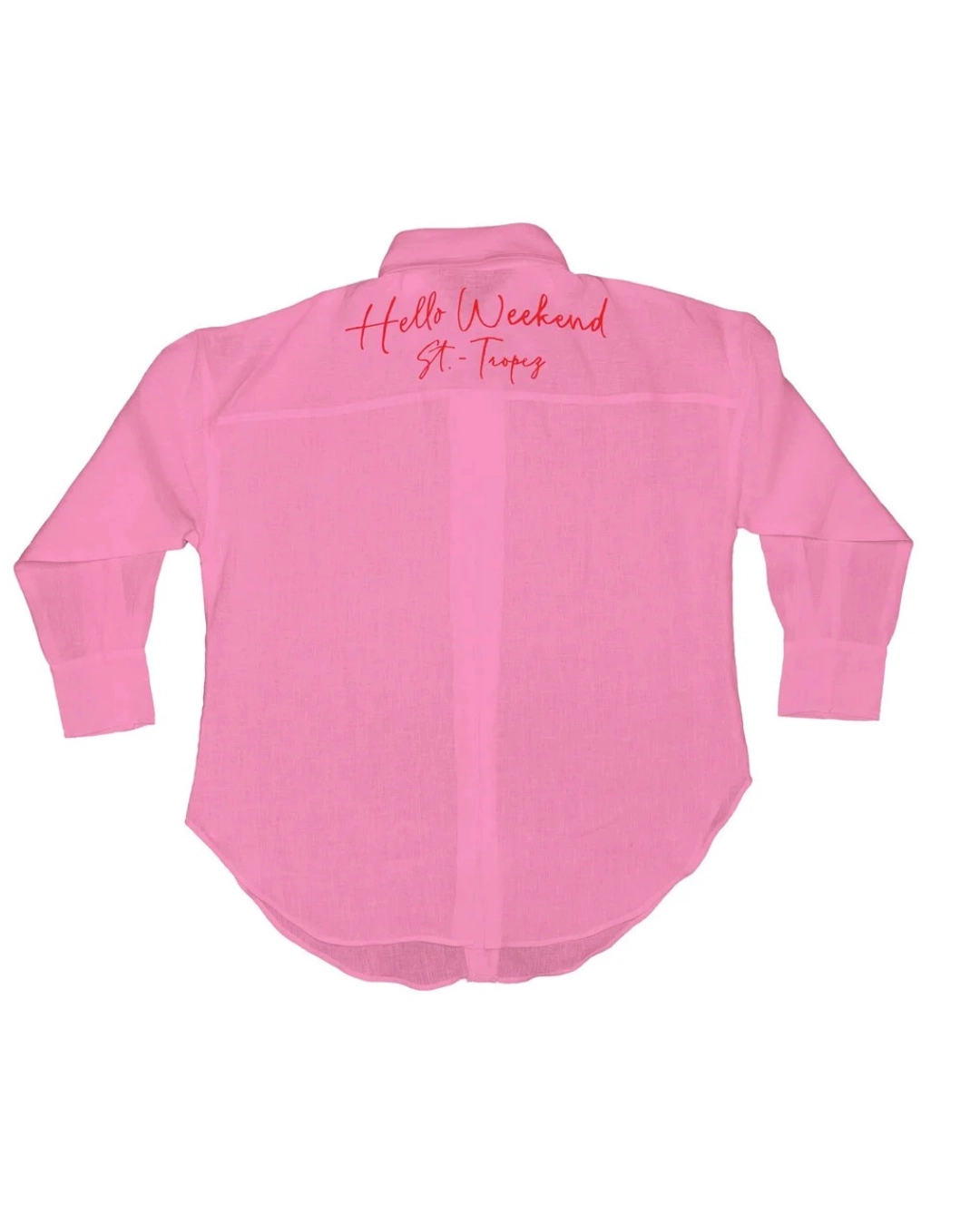 Marinette Saint-Tropez Camicia Copricostume Hello Weekend Cotone - Rosa