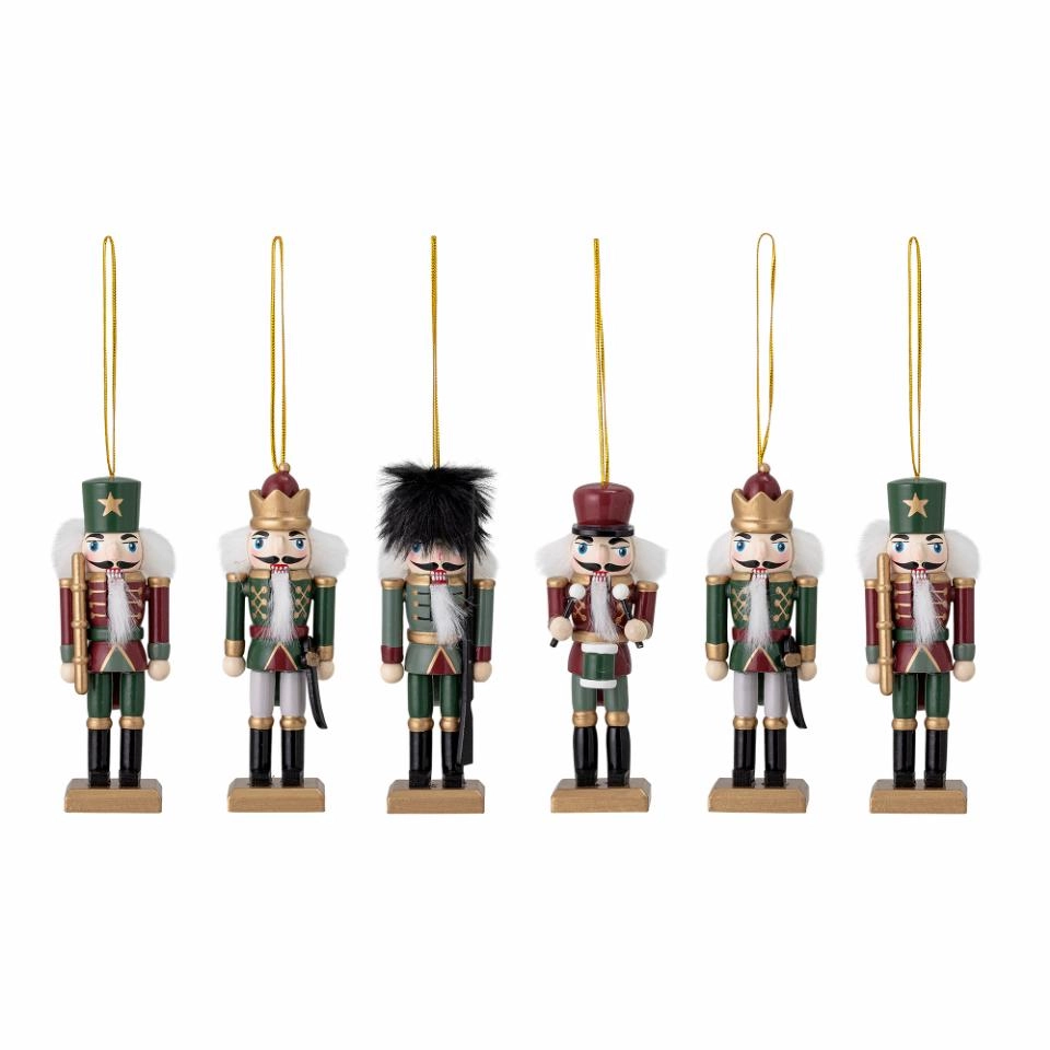Nutcracker Christmas Decorations Set of 6 Bloomingville Nikita Green