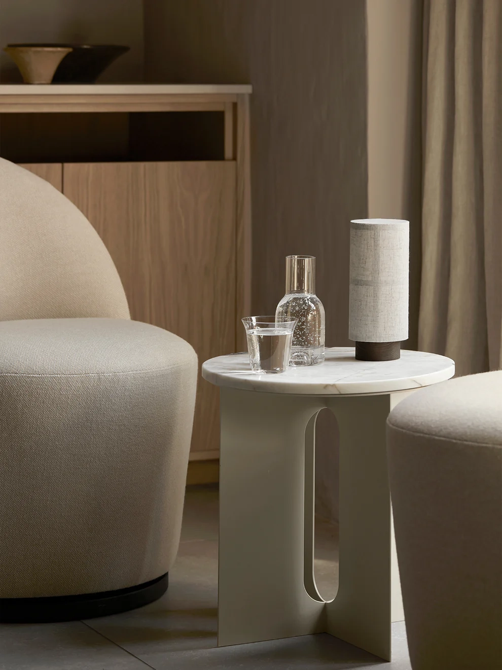 Portable Dimmable Table Lamp Audo Copenhagen Hashira Linen