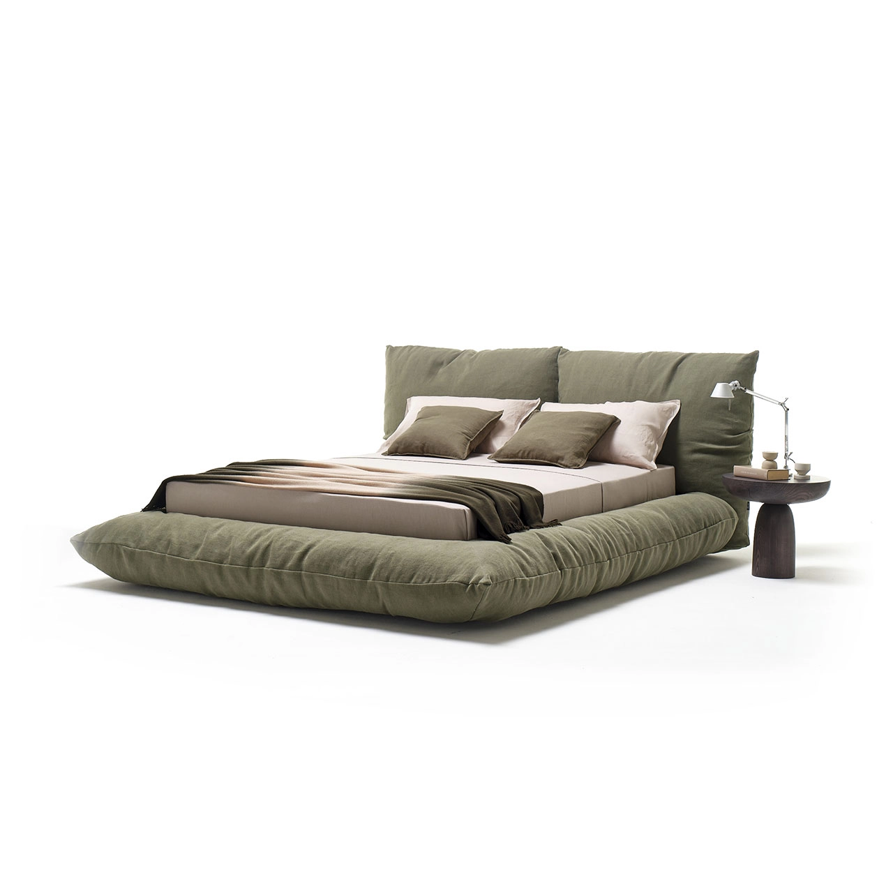 Mogg Double Bed Alba Linen Deep Green