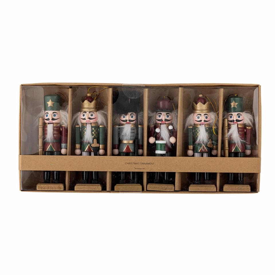 Nutcracker Christmas Decorations Set of 6 Bloomingville Nikita Green