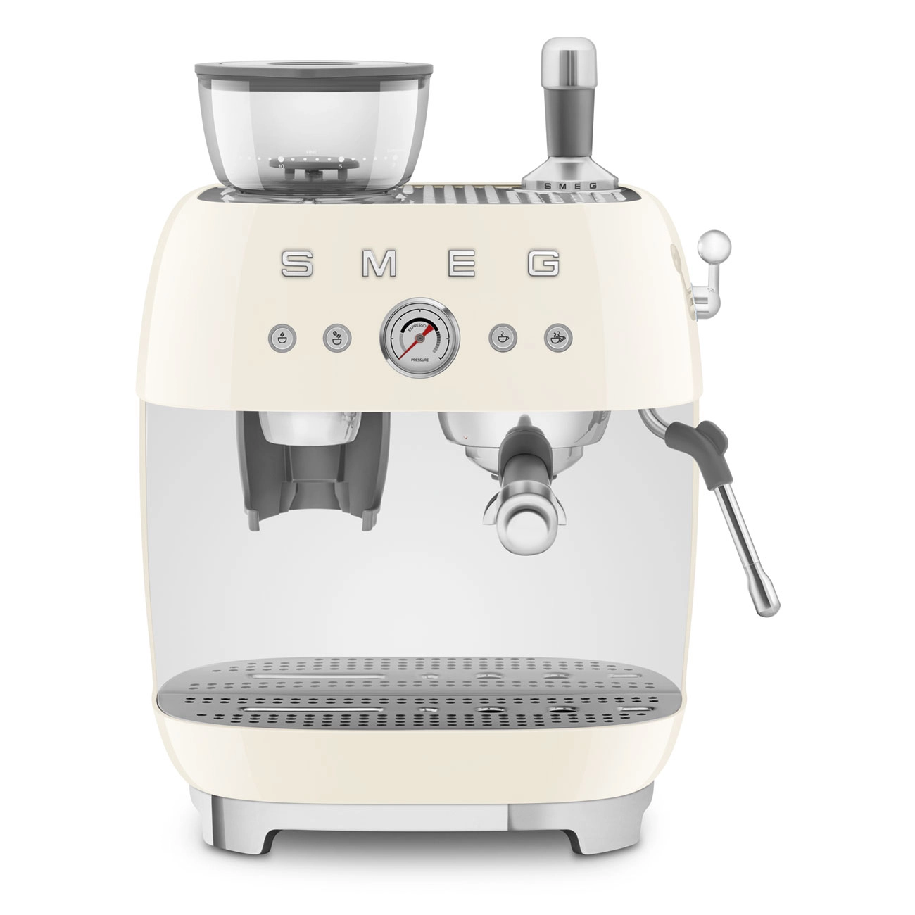 Smeg Macchina da caffè espresso manuale con macinacaffè Panna