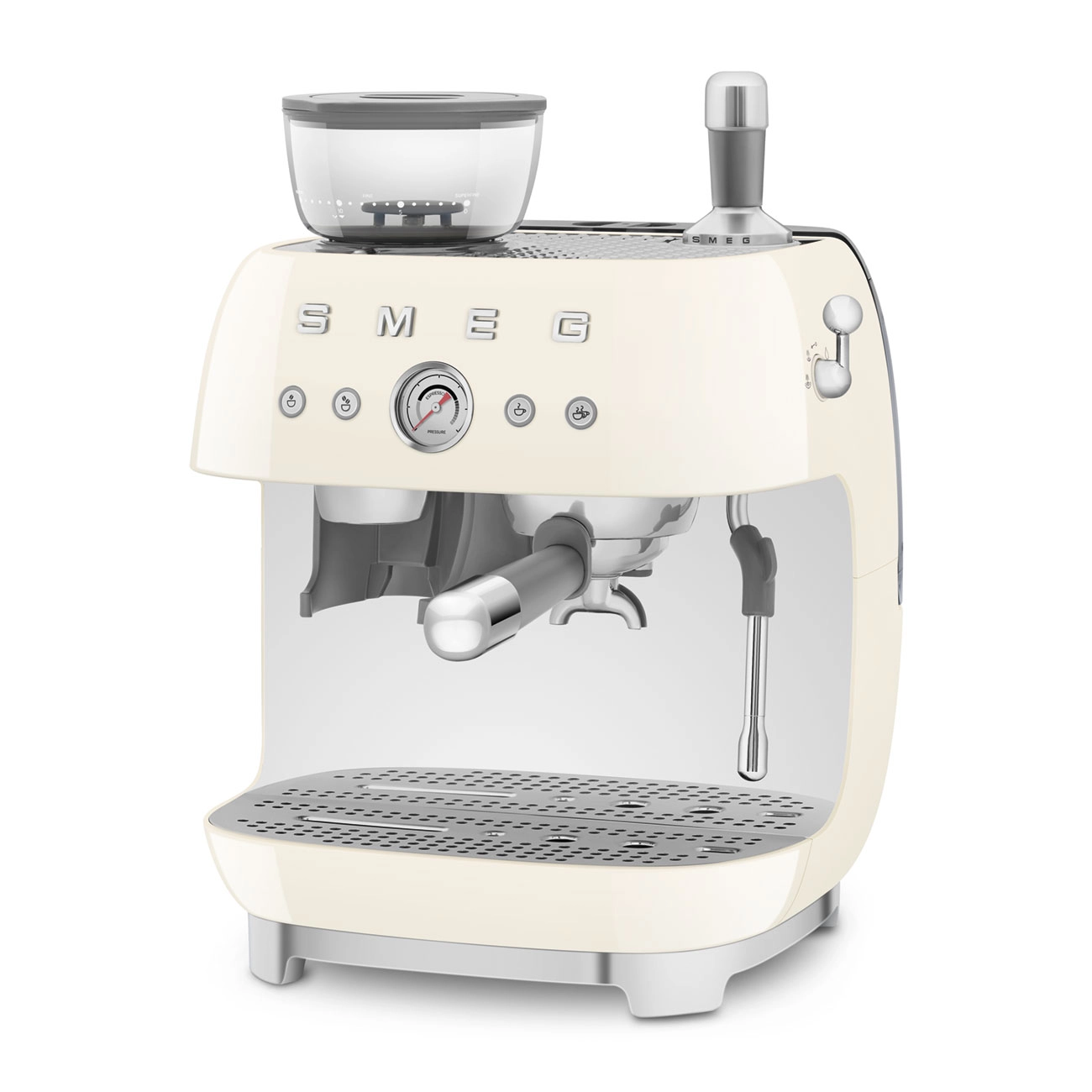 Smeg Macchina da caffè espresso manuale con macinacaffè Panna