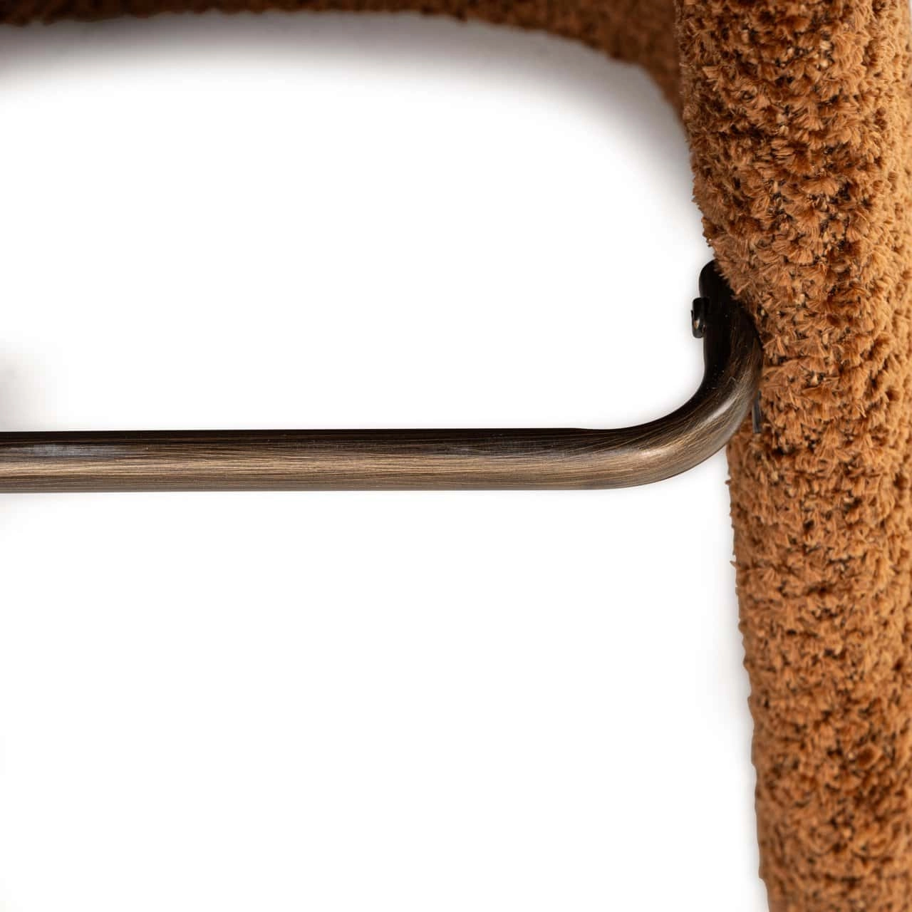 Richmond Interiors Set of 2 Gatsbi Bar Stools – Cinnamon Brown with Bronze Footrest