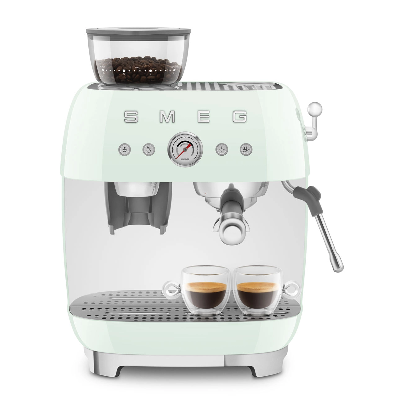 Smeg Manual Espresso Coffee Machine with Coffee Grinder Pastel Green