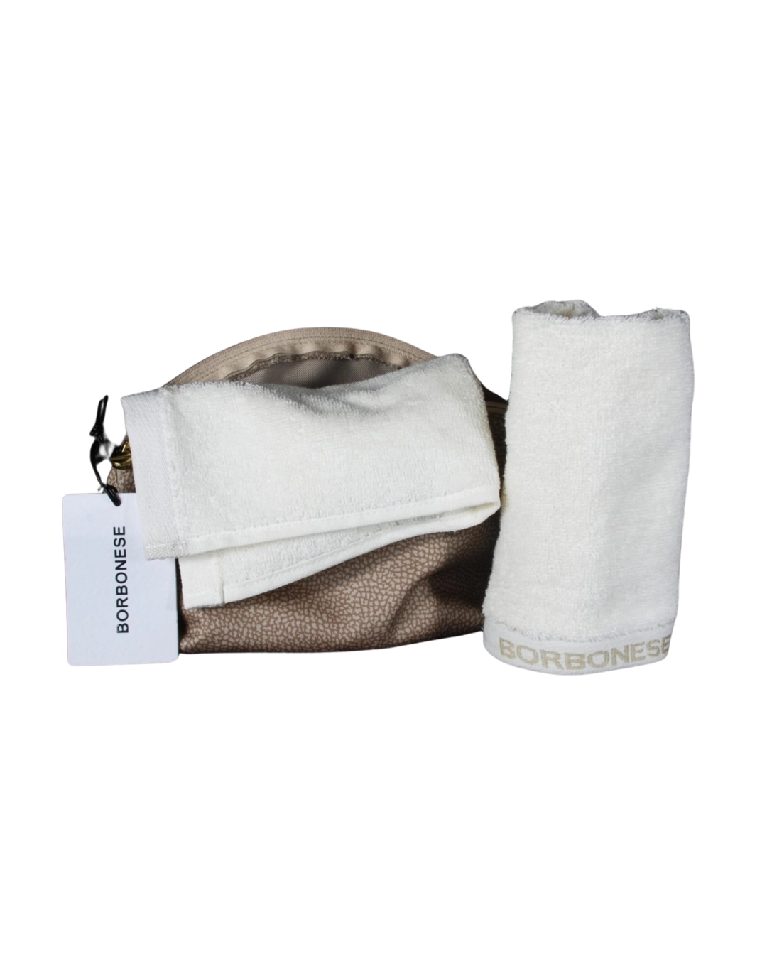 Borbonese Pochette Minimal con 2 Lavette – Marrone