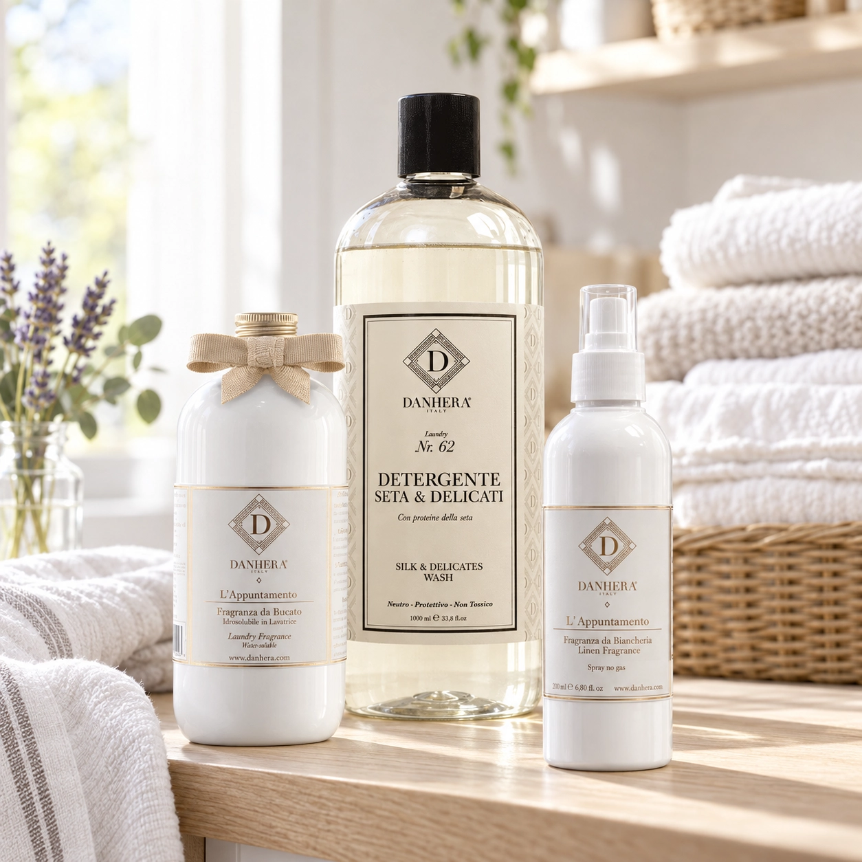 Danhera Laundry Gift Set: Delicates Detergent, Laundry Fragrance & Linen Spray