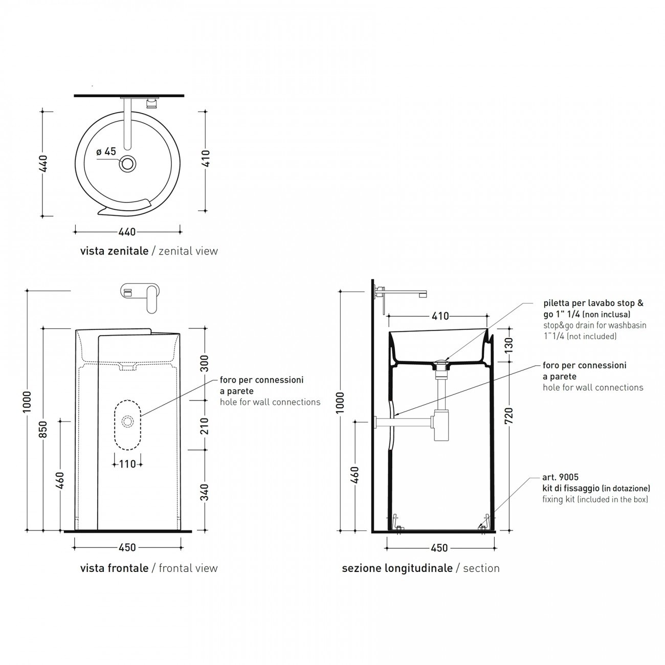Lavabo freestanding Flaminia Monoroll Nuvola Opaco