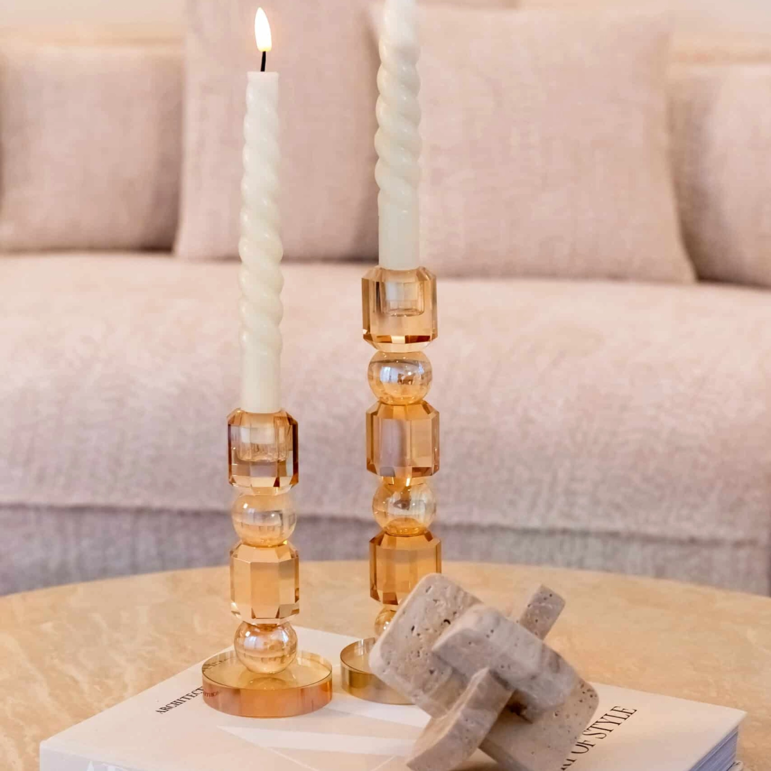 Richmond Interiors Alexander Jones Beige Coffee Table (Biltmore) Ø100 – Travertine