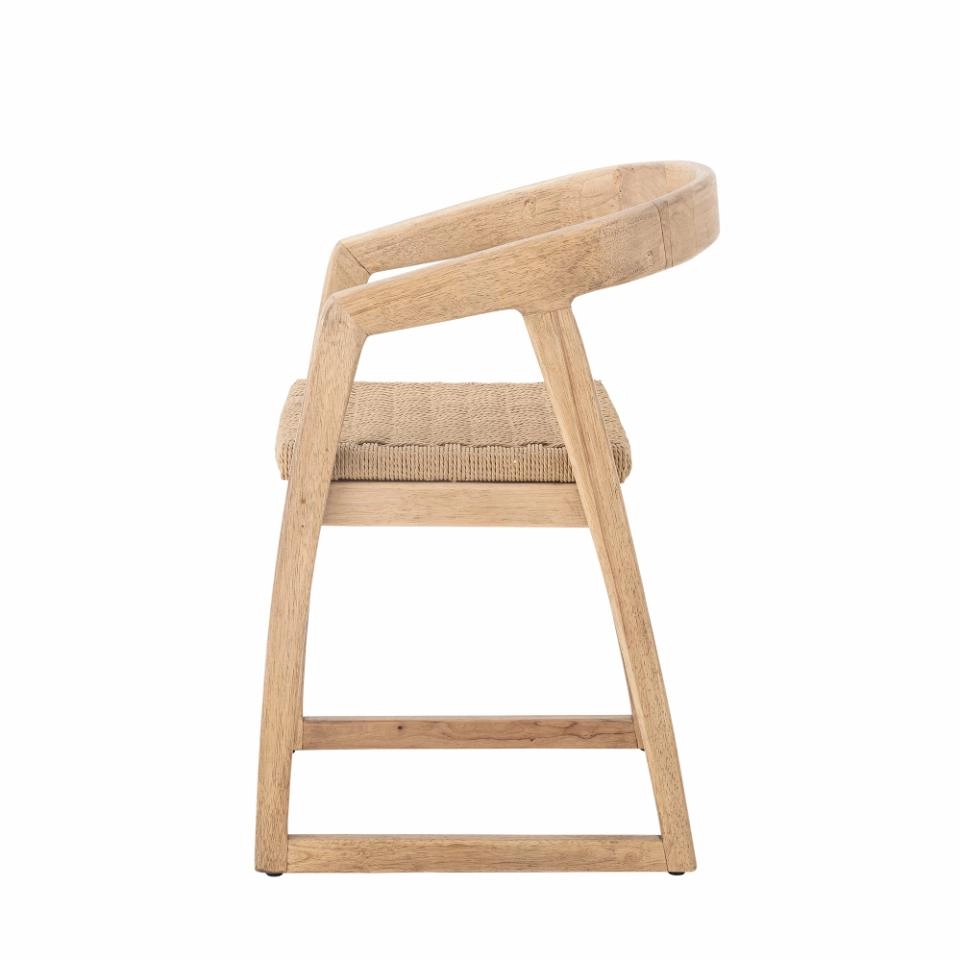 Bloomingville Sedia da Pranzo Serrone - Legno di Caucciù con Seduta Intrecciata