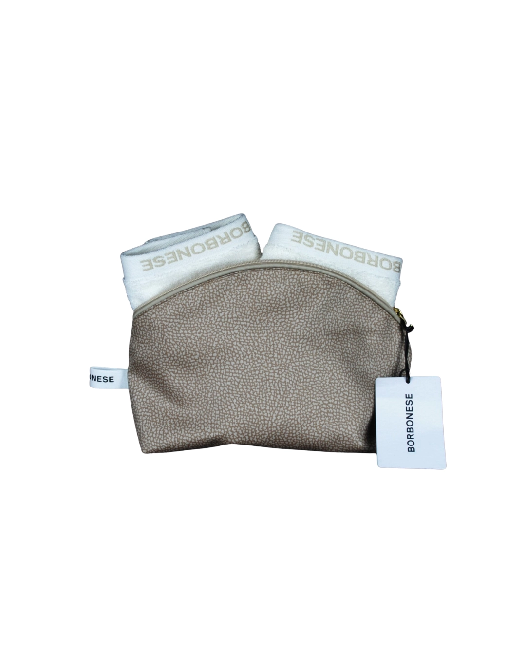 Borbonese Pochette Minimal con 2 Lavette – Marrone