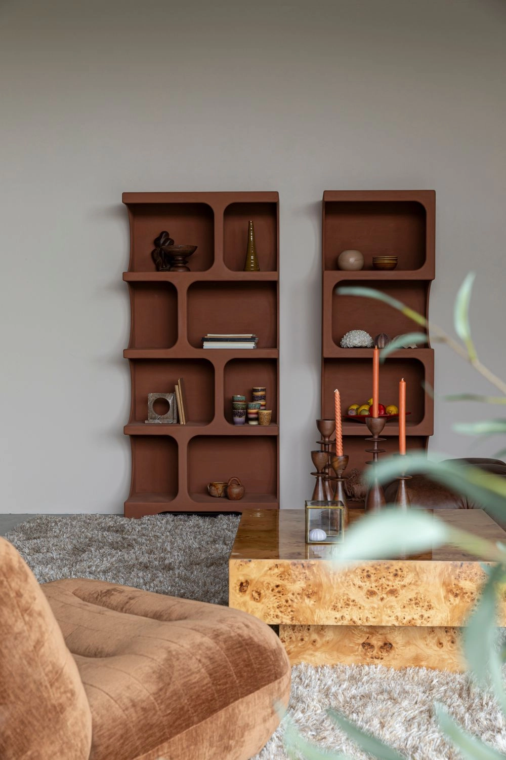 DutchBone Scaffale Dundee Shelf L Marrone/Terracotta – Libreria Design Modulare 60 x H 181 cm