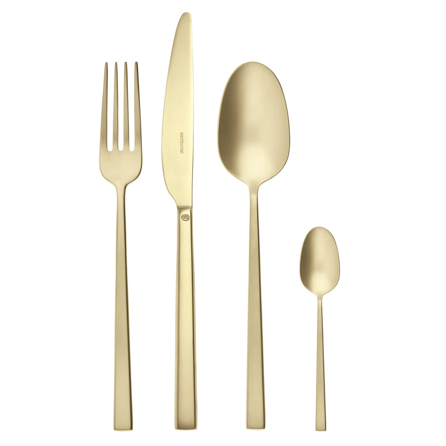 Sambonet 24-piece cutlery set 'Rock' PVD Antique Champagne