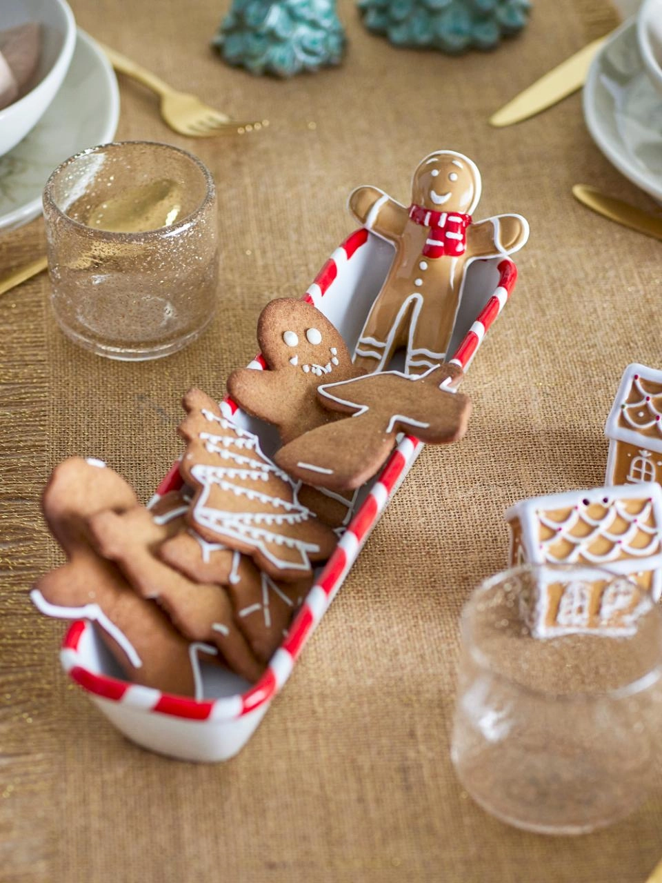 Rectangular bowl with Gingerbread Man Bloomingville Ginnie Ceramic