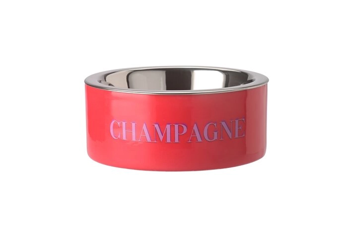 Ciotola per Cani in Acciaio Inox Gift Company “Champagne” – Rosso Ø 17 cm