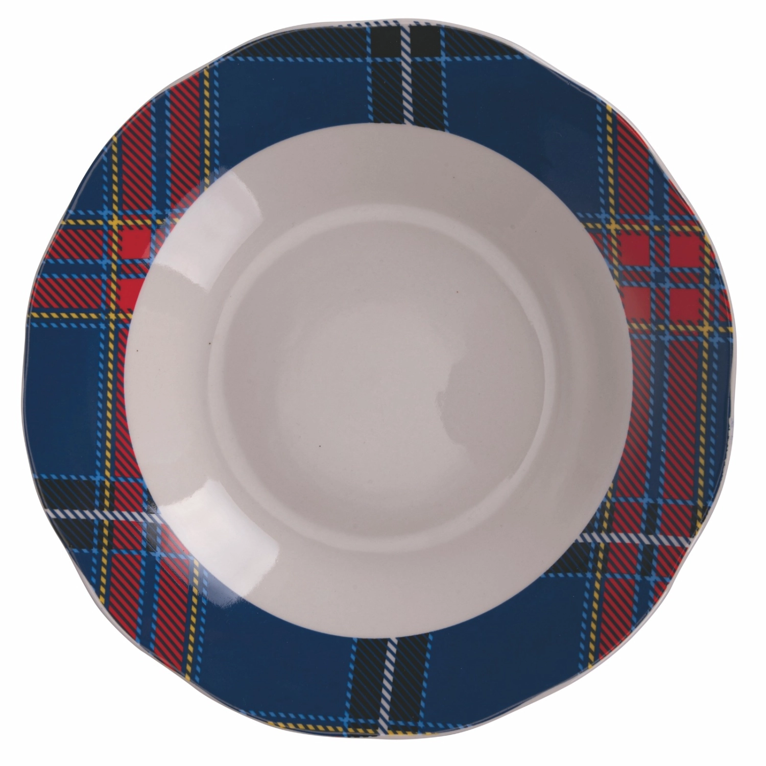 Set Piatto Fondo Natale pz.6 Villa D'Este Scotland Porcellana Tartan