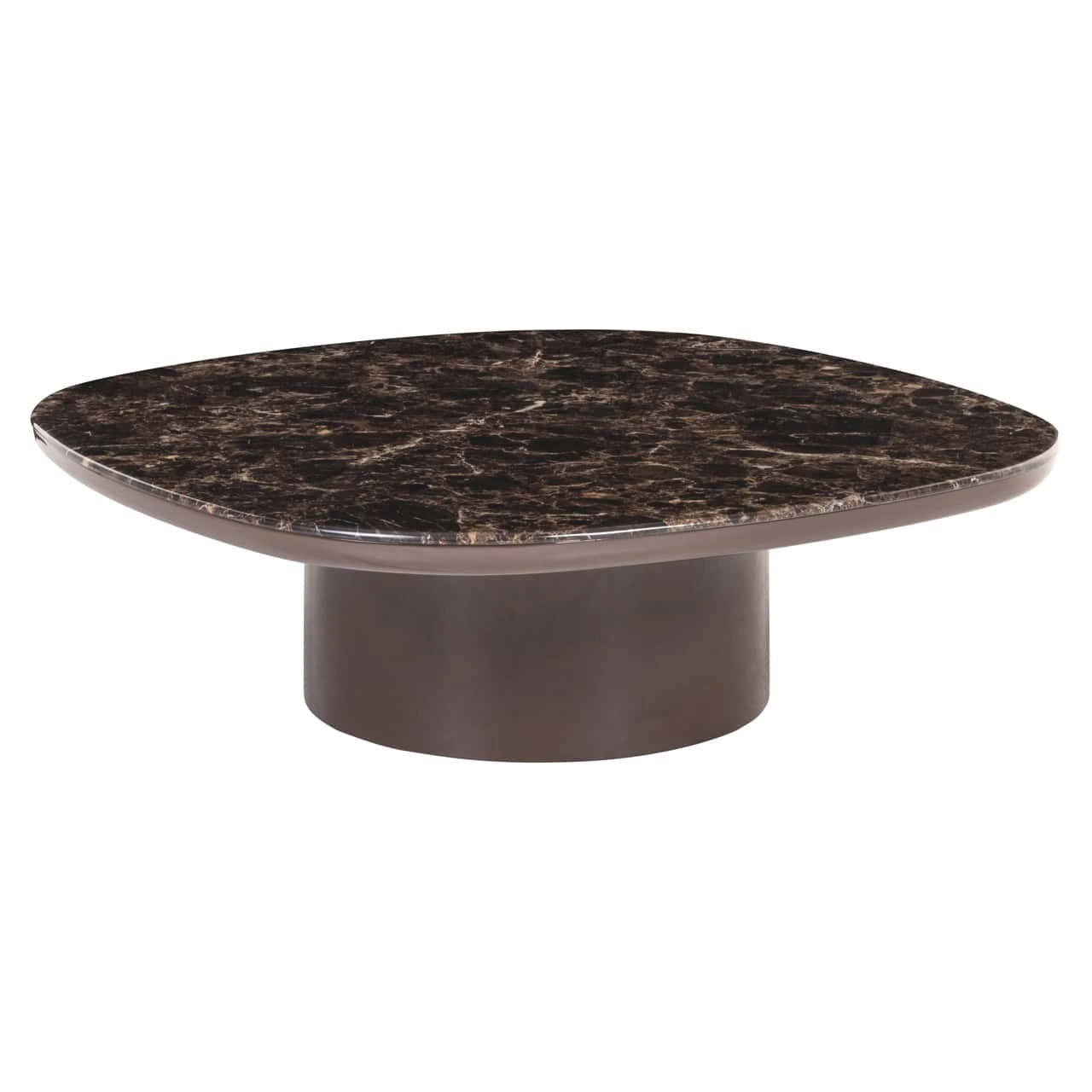 Richmond Interiors Almundi Coffee Table Ø100 – Chocolate Brown Ceramic & MDF