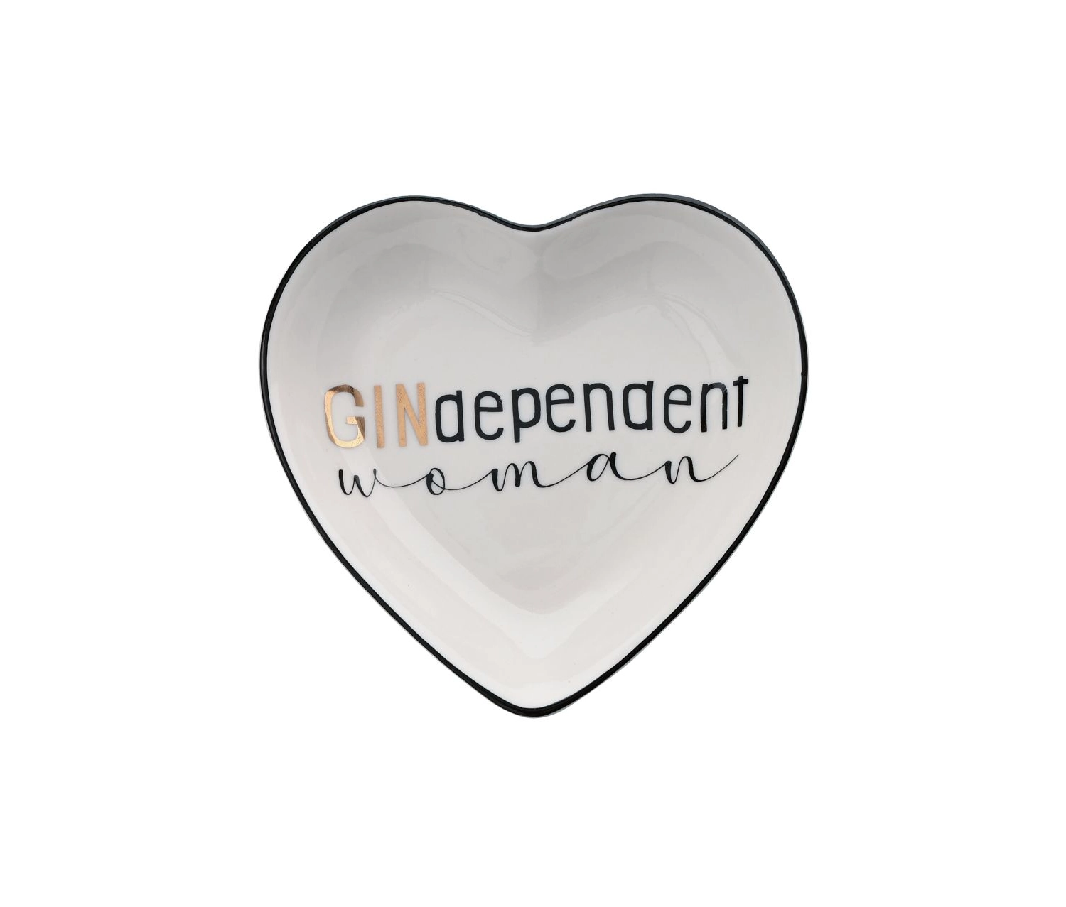 Gift Company “Gindependent Woman” Heart-Shaped Decorative Bowl – Porcelain