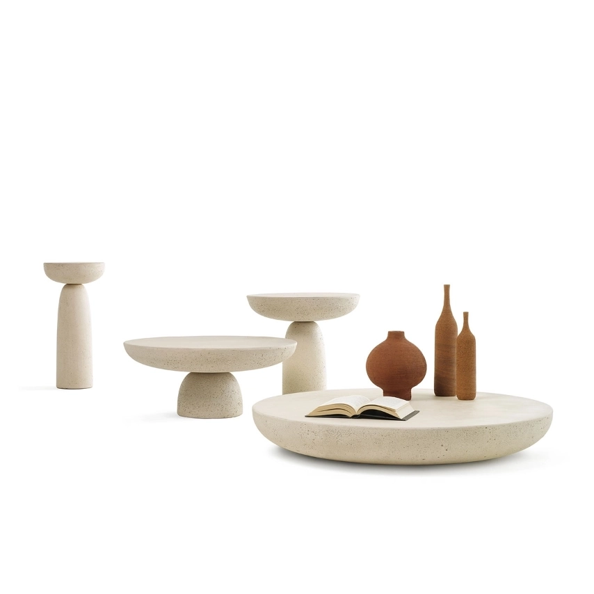 Mogg Coffee Table Cement Olo Ivory Ø50