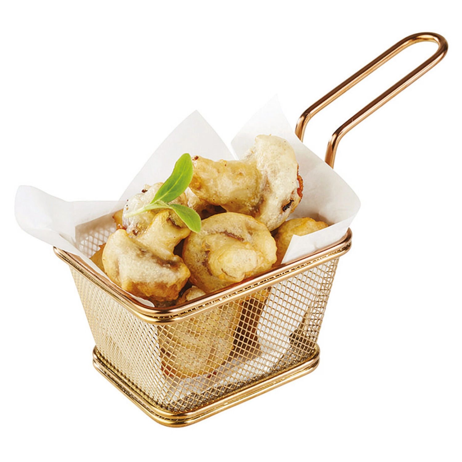 Paderno Cestino Porta Snack Buffet - Acciaio inox Oro H 9,5 cm