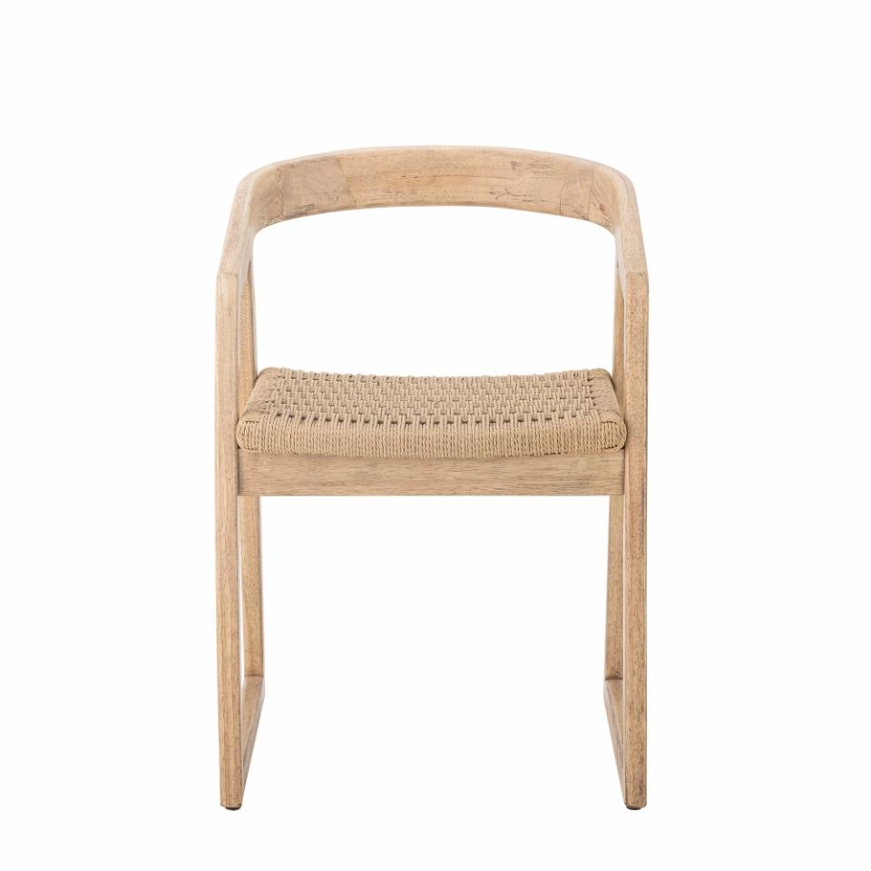 Bloomingville Sedia da Pranzo Serrone - Legno di Caucciù con Seduta Intrecciata