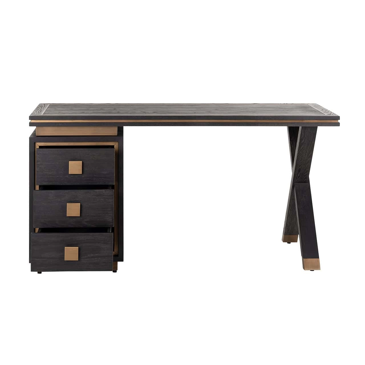 Richmond Interiors Hunter Rustic Desk – Black Oak Veneer