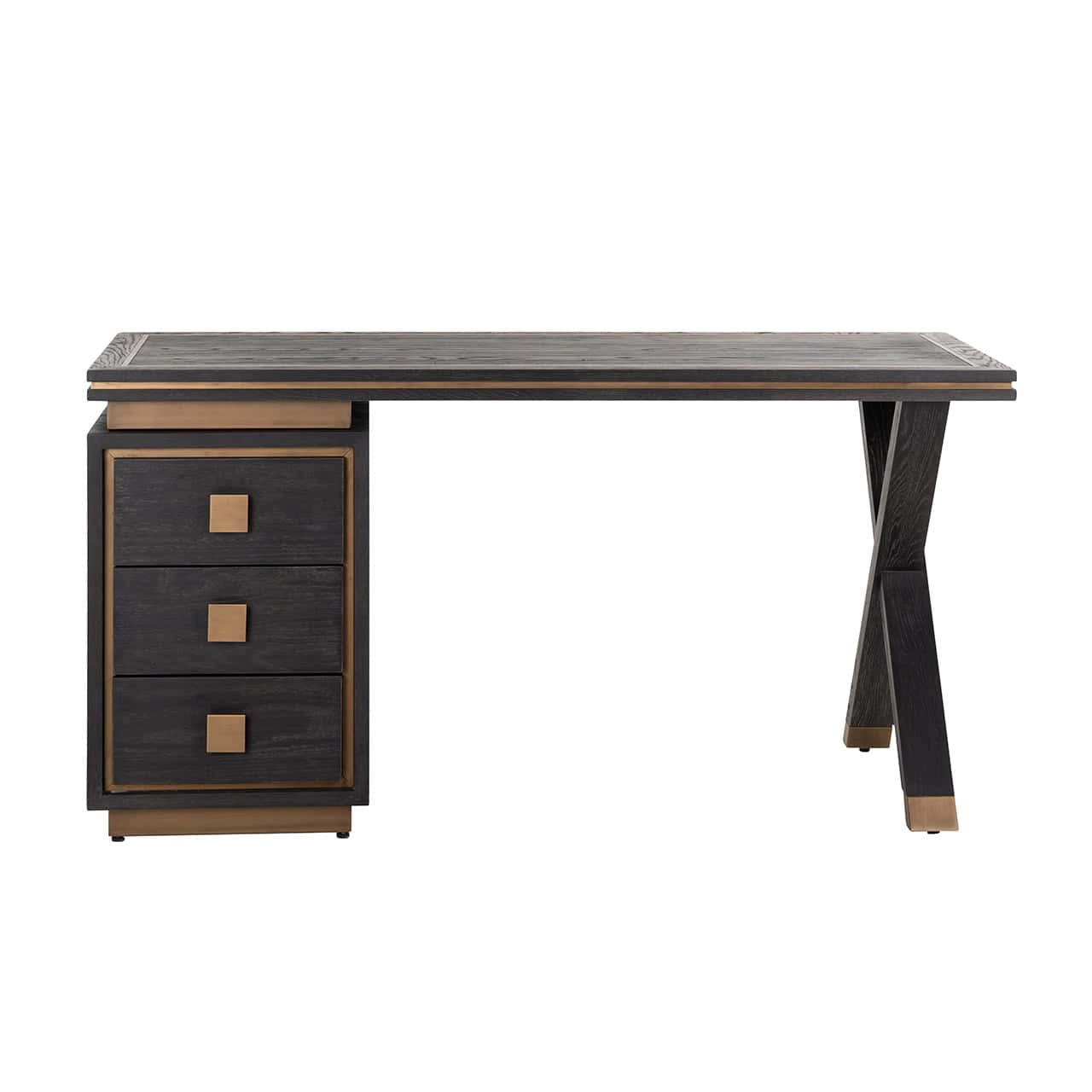 Richmond Interiors Hunter Rustic Desk – Black Oak Veneer