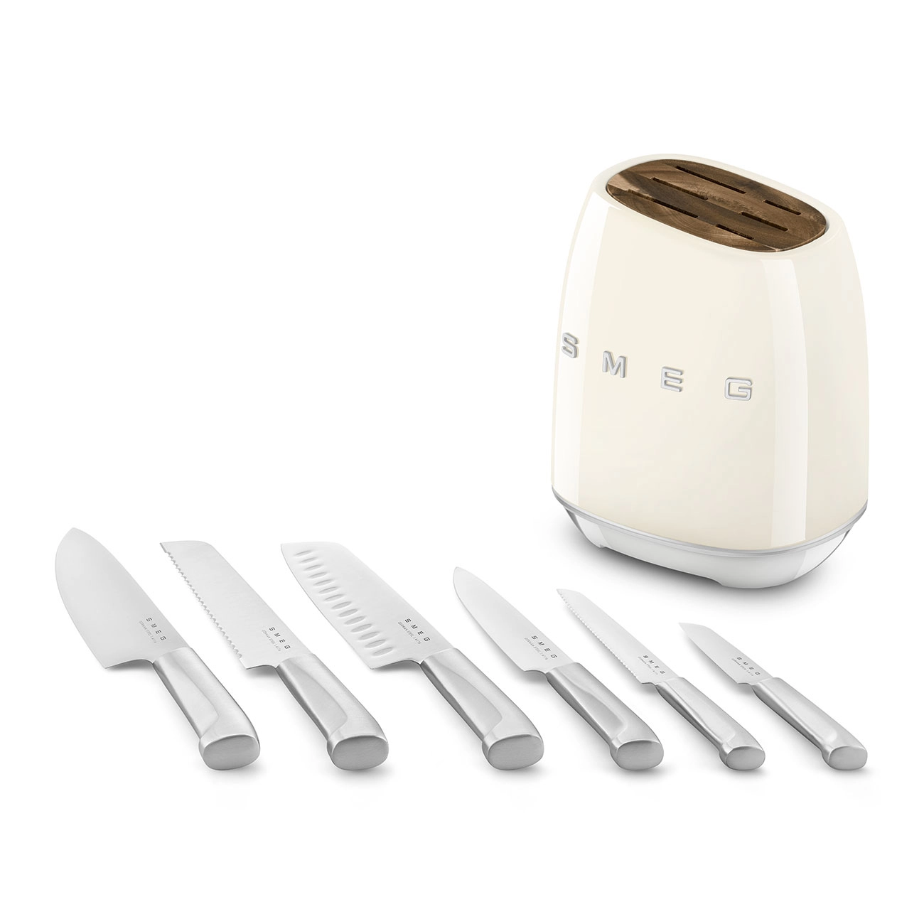 Smeg Knife Block 50's Style Cream