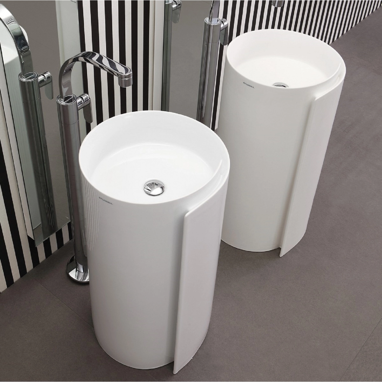 Lavabo freestanding Flaminia Monoroll Metal Oro Lucido