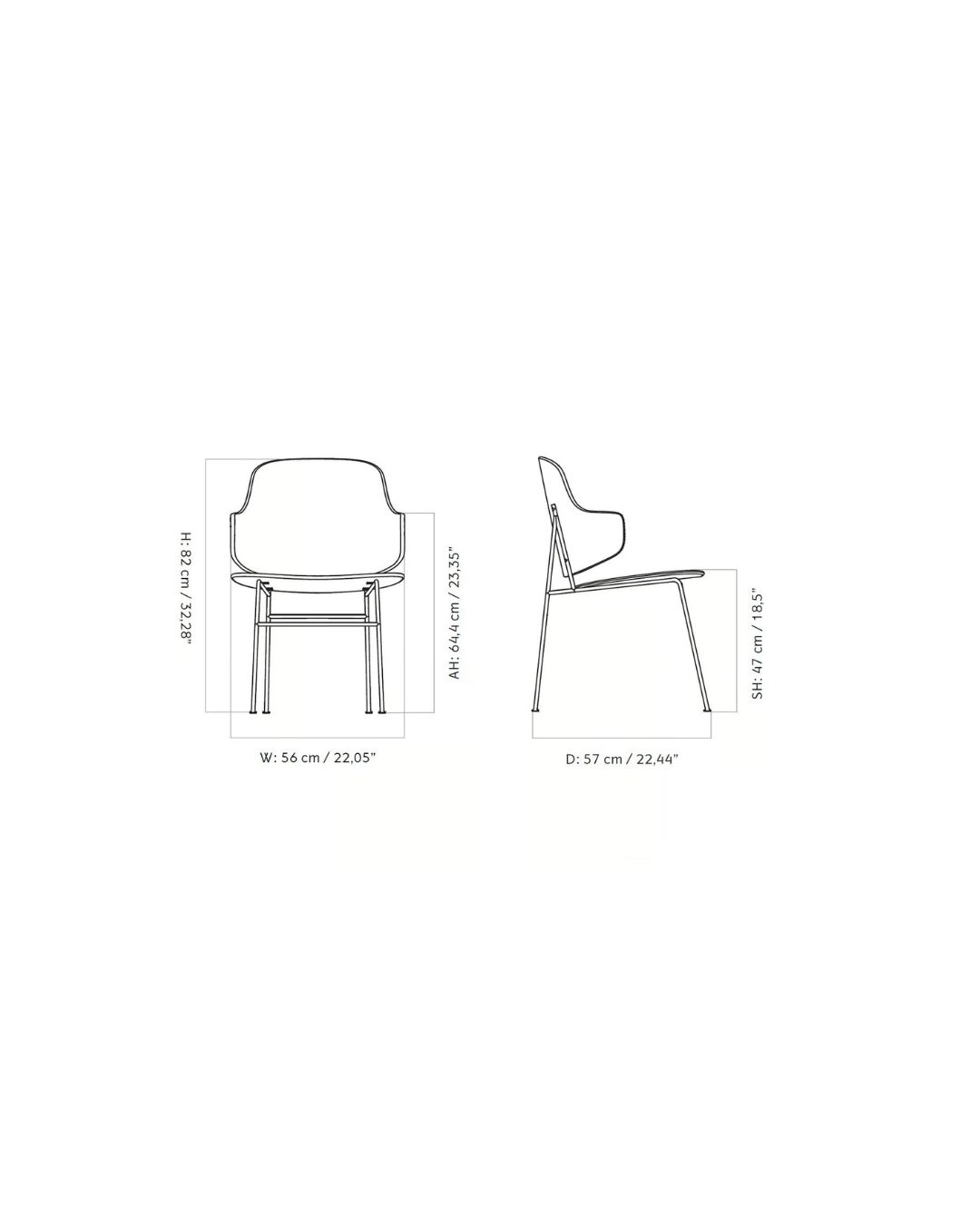 Dining Chair with Upholstered Seat Audo Copenhagen The Penguin Natural Oak / Grey Wool