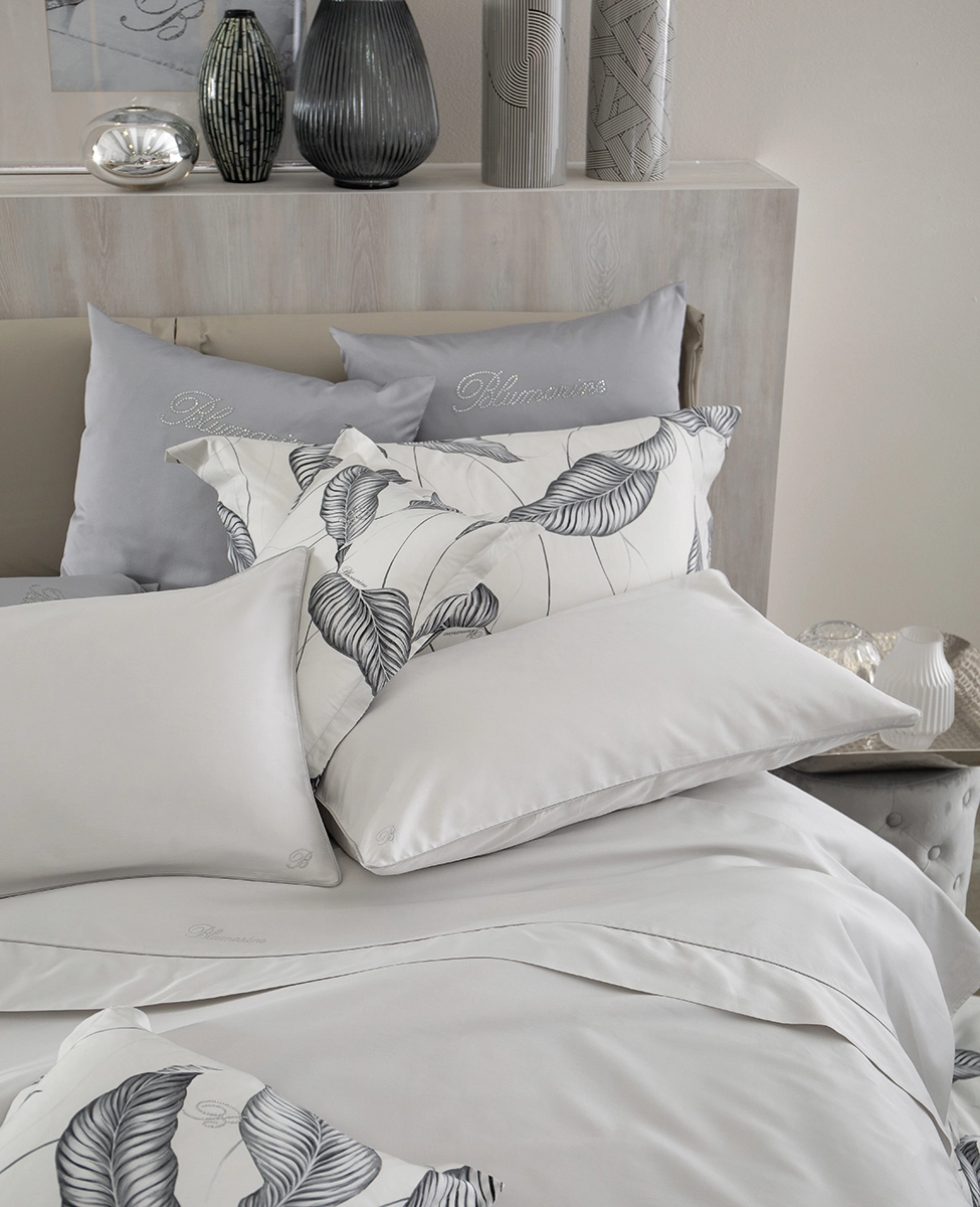 Double Duvet Cover Set Blumarine Home "Profilo Blu" Butter