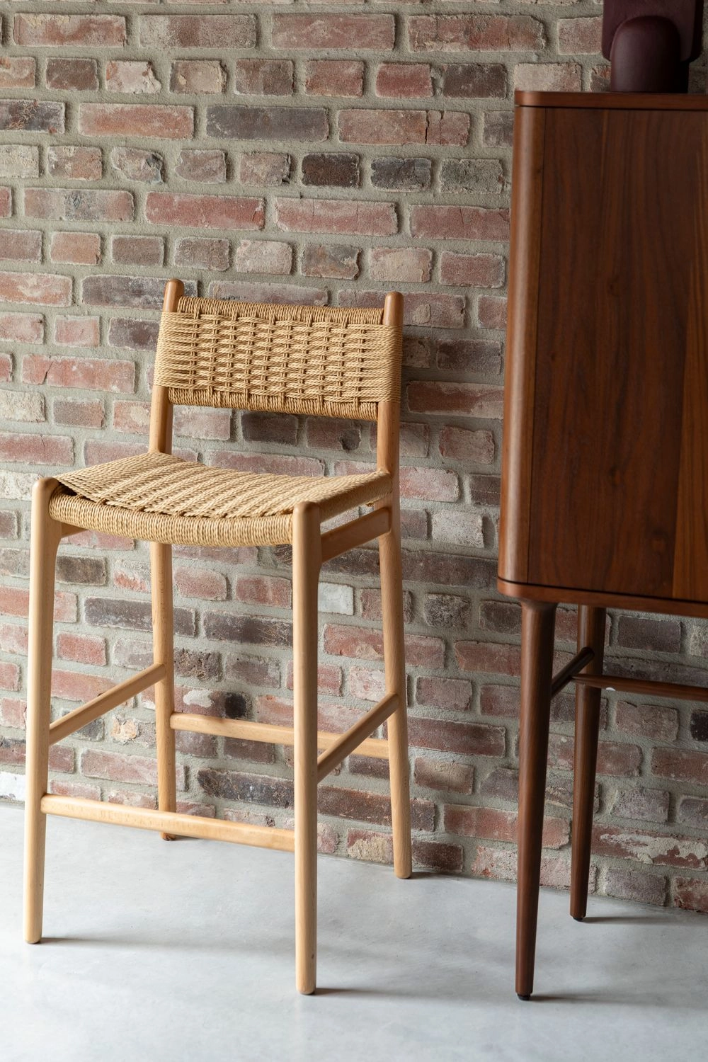 DutchBone Sedia Alta da Bar Cecile - Sgabello da Bancone Beige