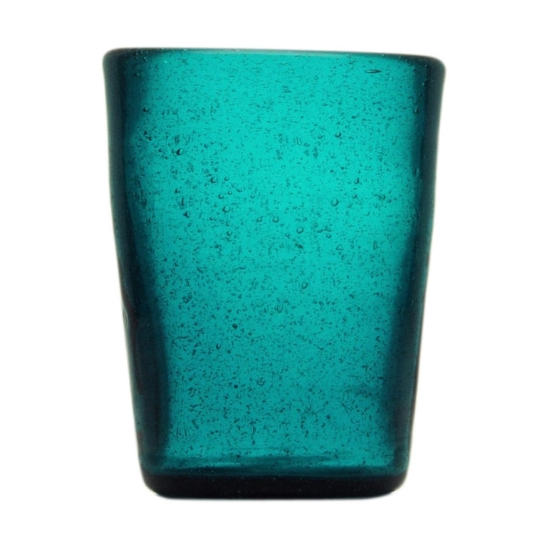 Memento Bicchiere per acqua in pasta di vetro Petrolio