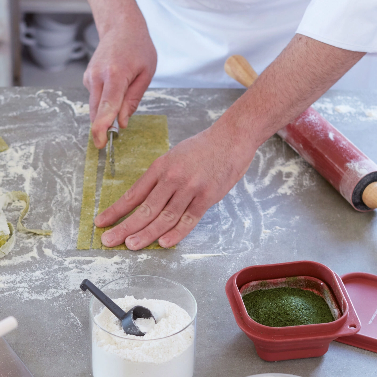 Sambonet Mattarello da Cucina– Legno, Silicone Rosso Ø 5,5 cm