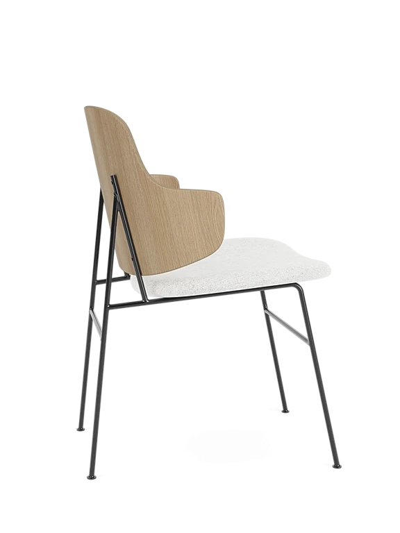 Dining Chair with Upholstered Seat Audo Copenhagen The Penguin Natural Oak / Grey Wool