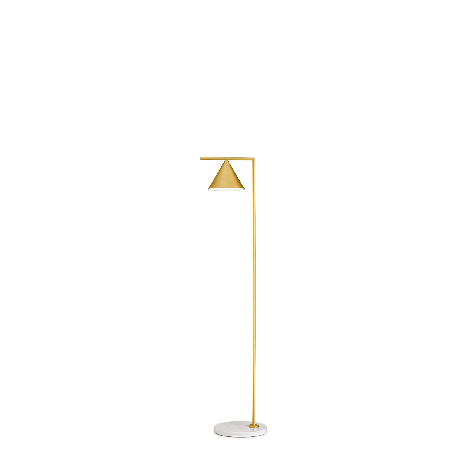 Lampada da terra Flos Captain Flint Ottone spazzolato/Marmo bianco