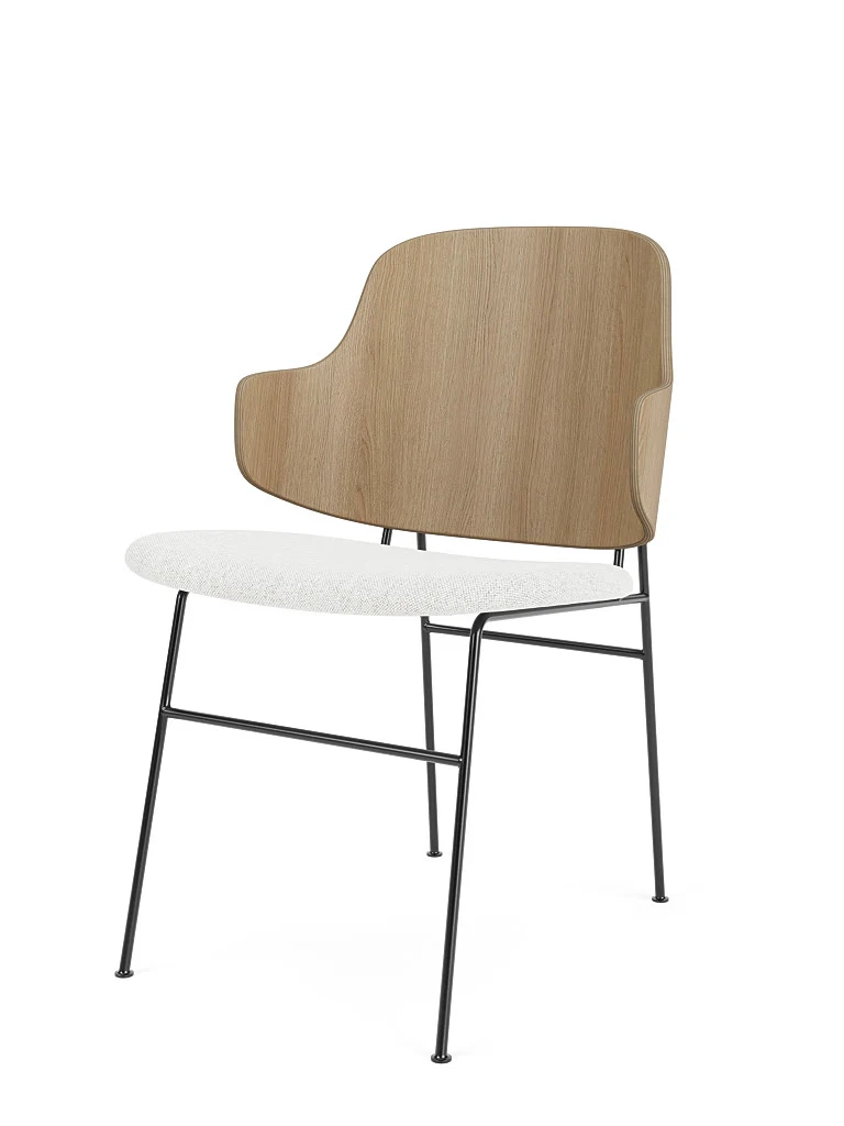 Dining Chair with Upholstered Seat Audo Copenhagen The Penguin Natural Oak / Grey Wool