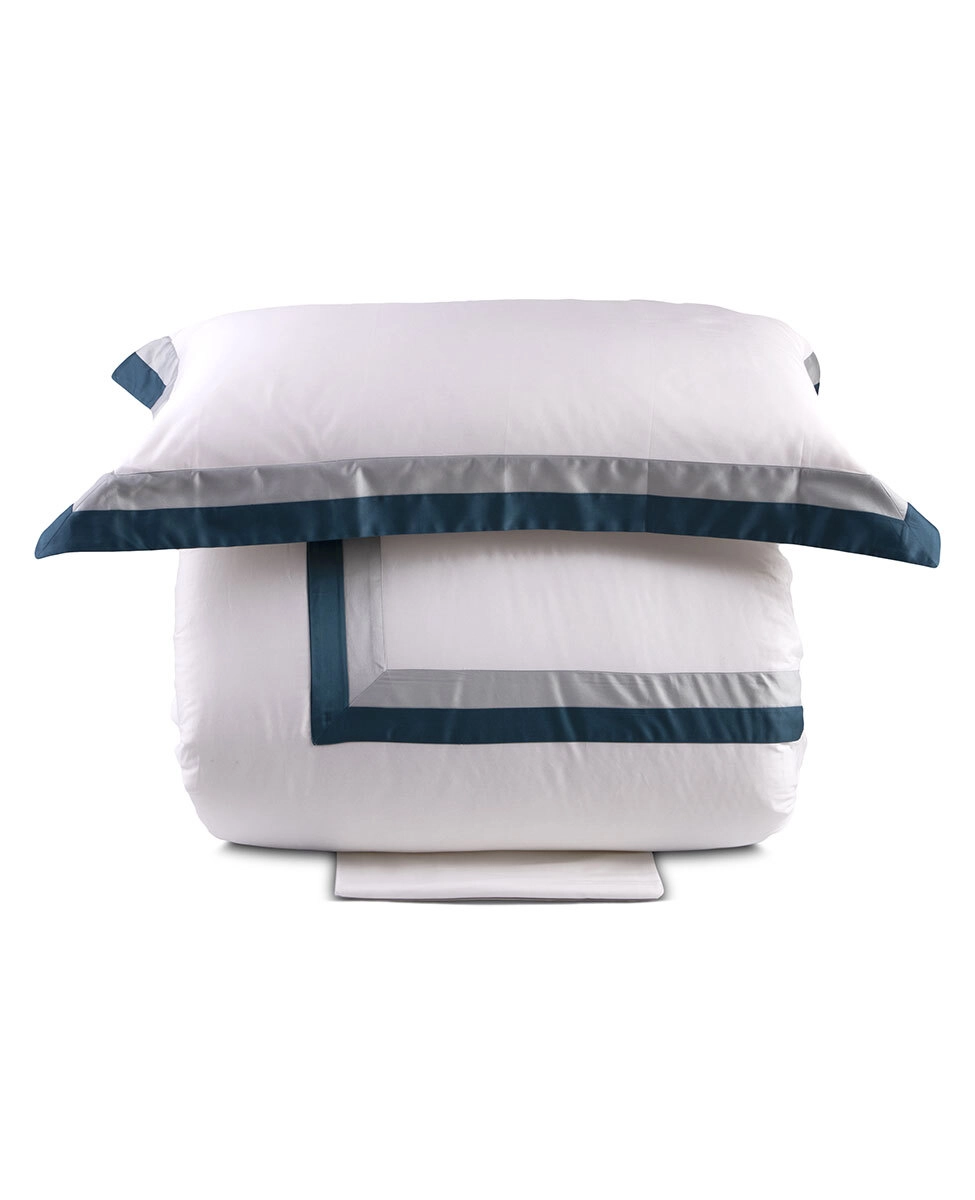 Double Duvet Cover Set Dondi Home Capri Grey/Blue