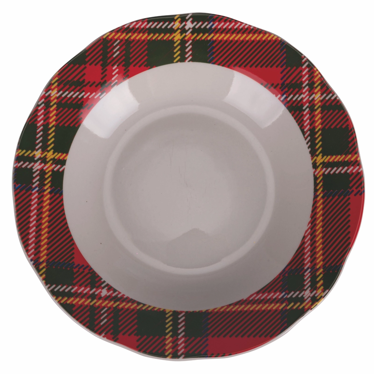 Set Piatto Fondo Natale pz.6 Villa D'Este Scotland Porcellana Tartan