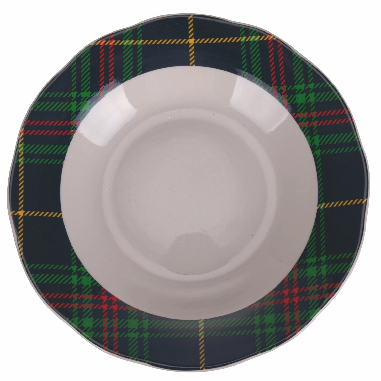 Set Piatto Fondo Natale pz.6 Villa D'Este Scotland Porcellana Tartan